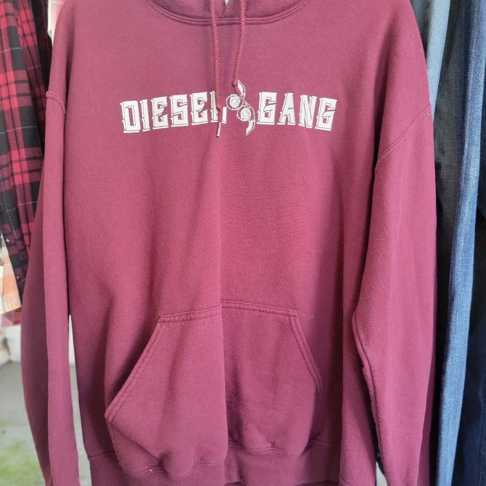 Diesel Gang Maroon Color Hoodie